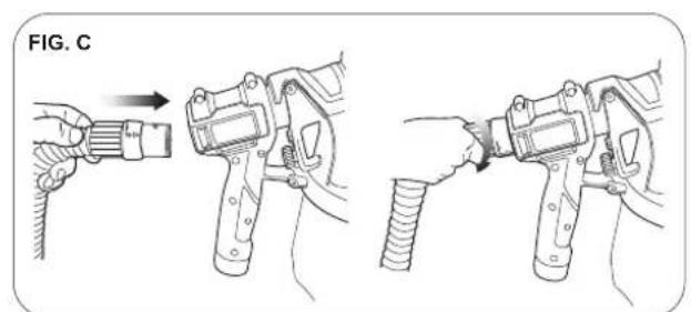 Tacklife SGP16AC - Fixation du tuyau d'air (fig. c, fig. d) - 1