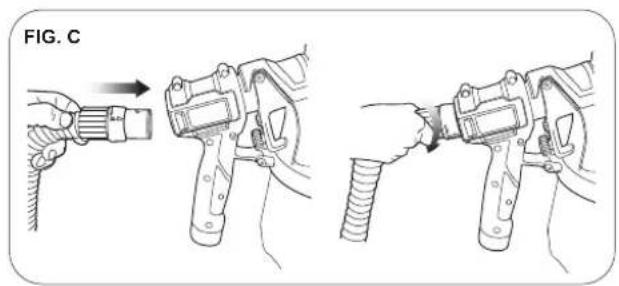 Tacklife SGP16AC - Colocacion de la manguera de aire (Fig.C, Fig. D) - 1