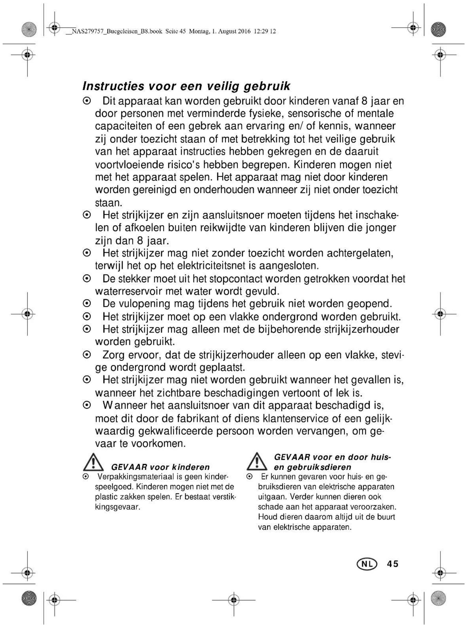 SILVERCREST SDB 2400 B2 - Waarschuwingen - 1