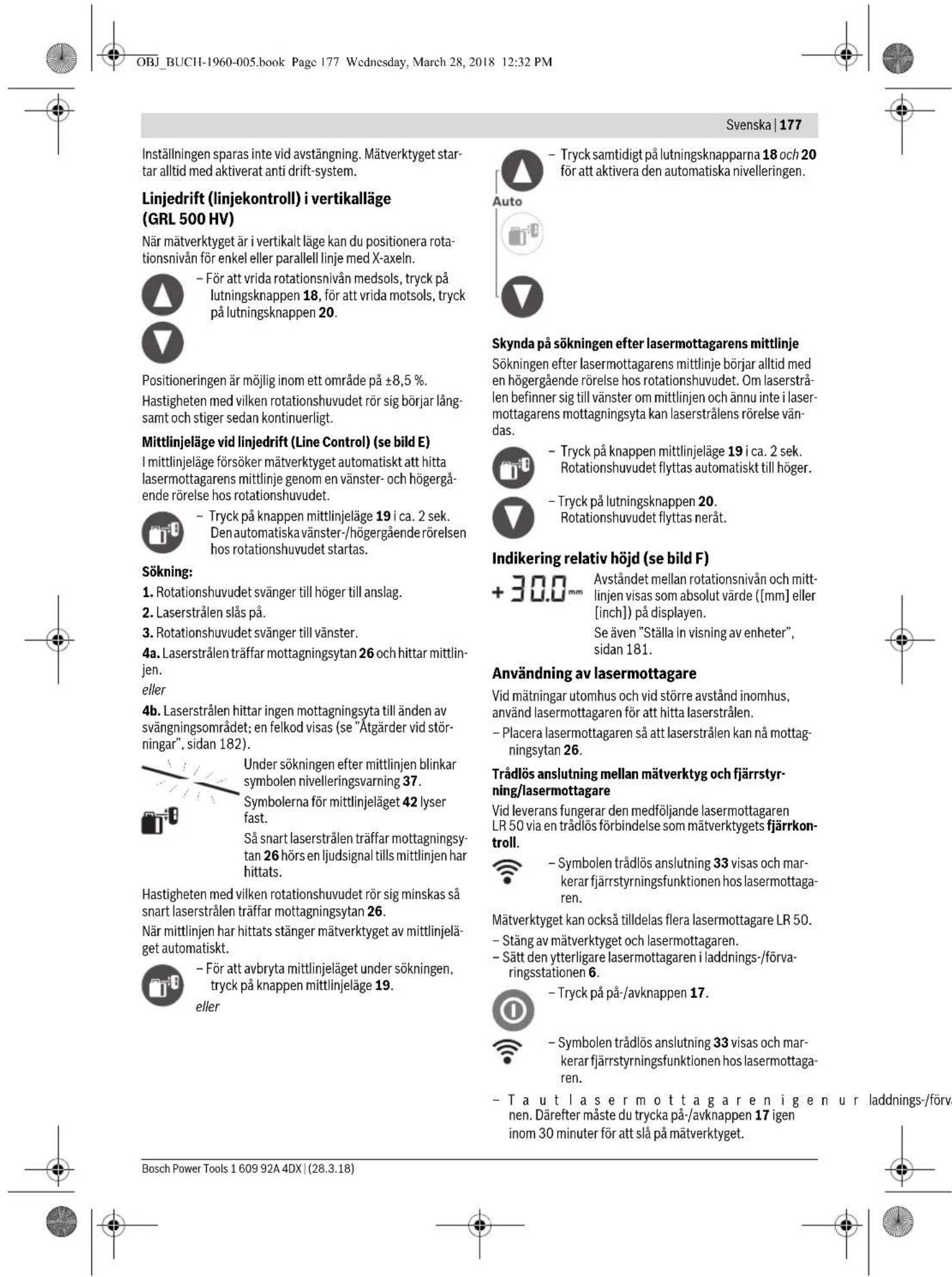 BOSCH GRL 500 HV Professional - Deaktivera anti drift-systemet - 5