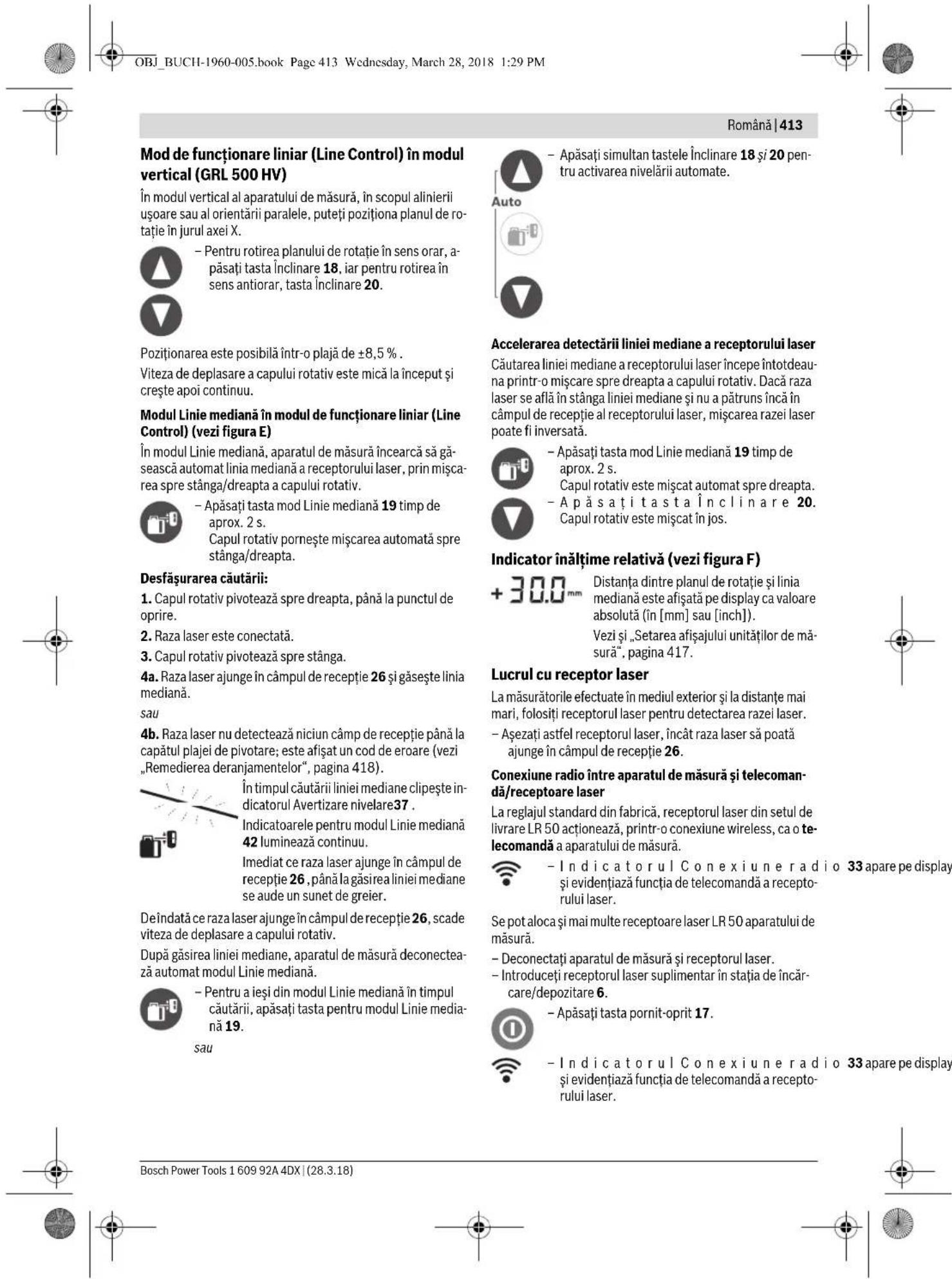 BOSCH GRL 500 HV Professional - Dezactivarea systemului Anti-Drift - 9