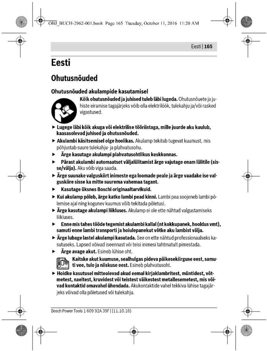 BOSCH GLI 12V300 Professional - Sigurnosna uputstva za akku-svetiliku - 25