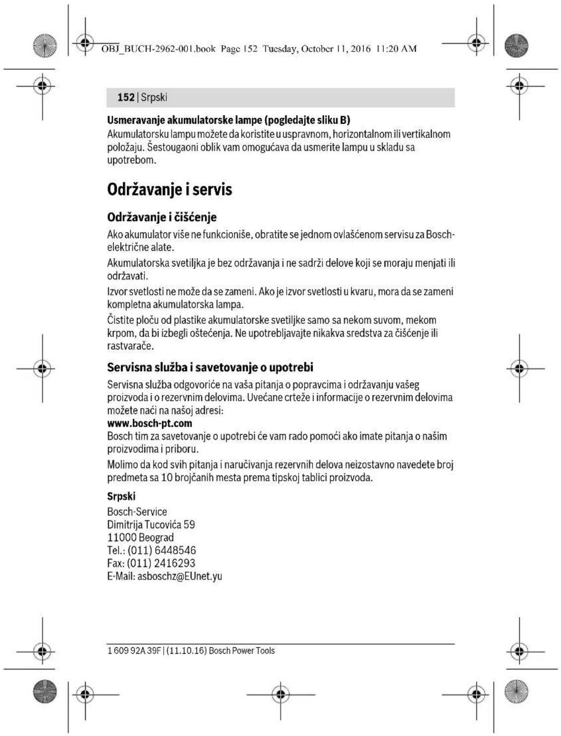 BOSCH GLI 12V300 Professional - Sigurnosna uputstva za akku-svetiliku - 12