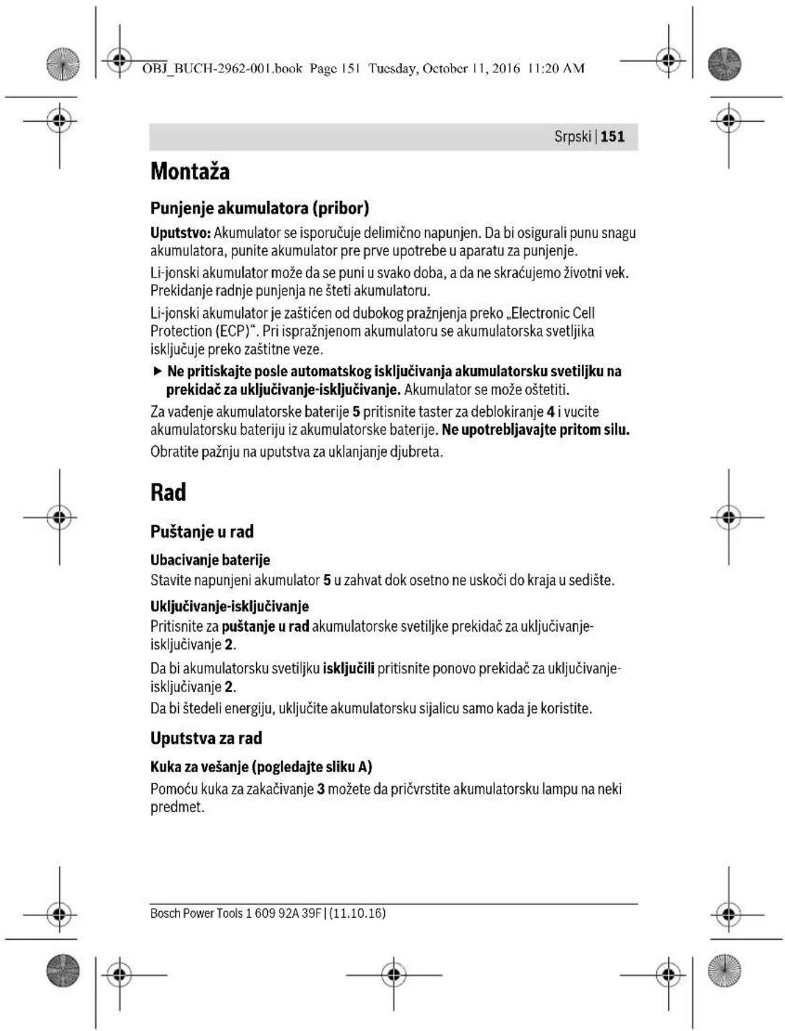 BOSCH GLI 12V300 Professional - Sigurnosna uputstva za akku-svetiliku - 11