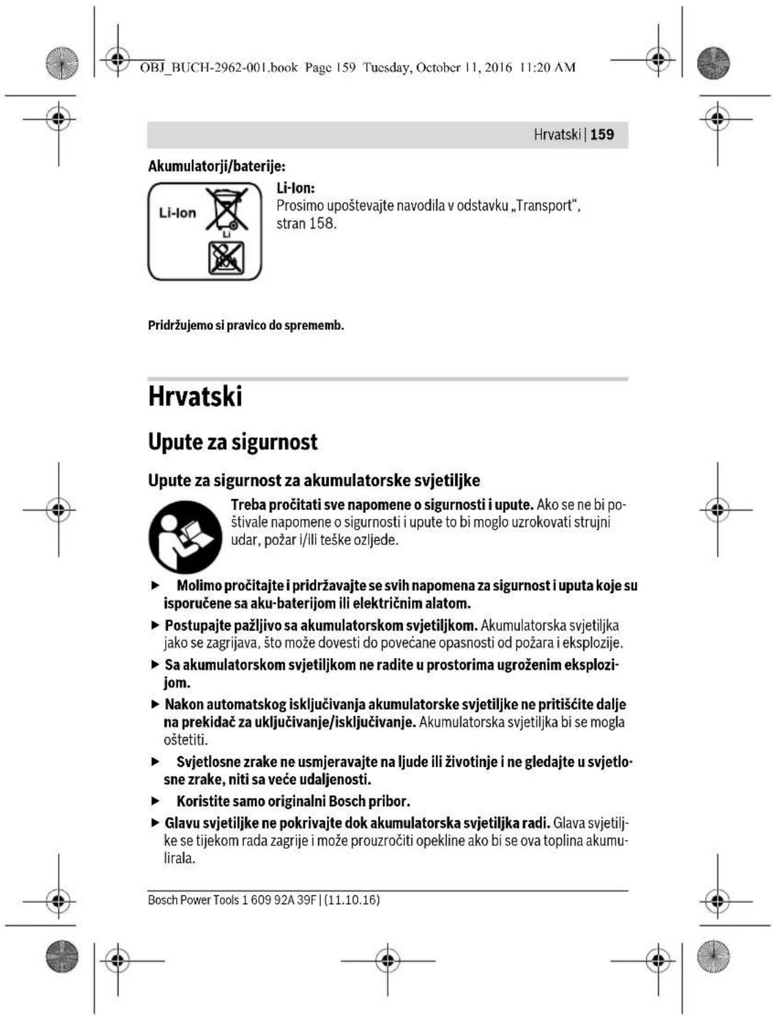 BOSCH GLI 12V300 Professional - Sigurnosna uputstva za akku-svetiliku - 19