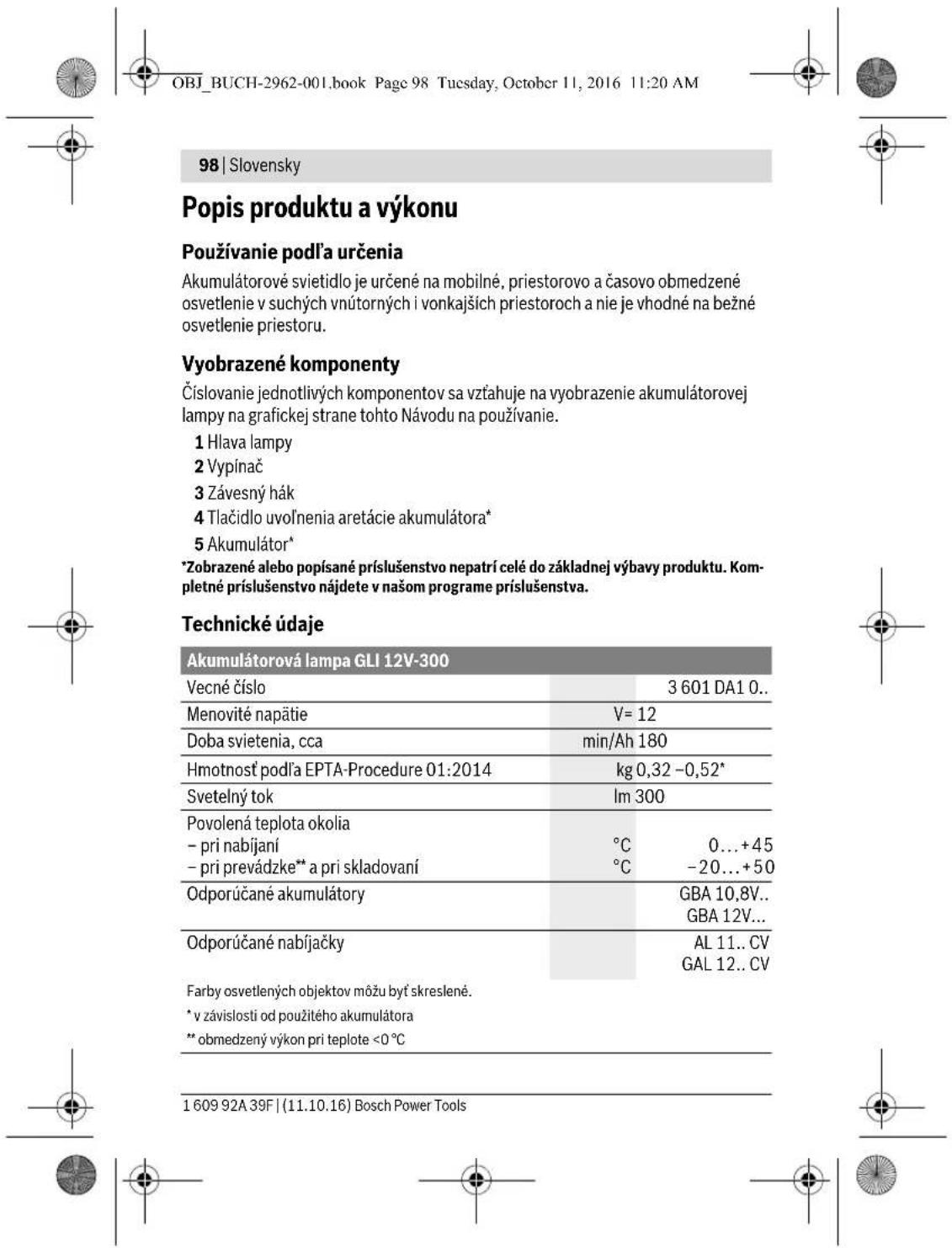 BOSCH GLI 12V300 Professional - Slovensky | 97 - 11