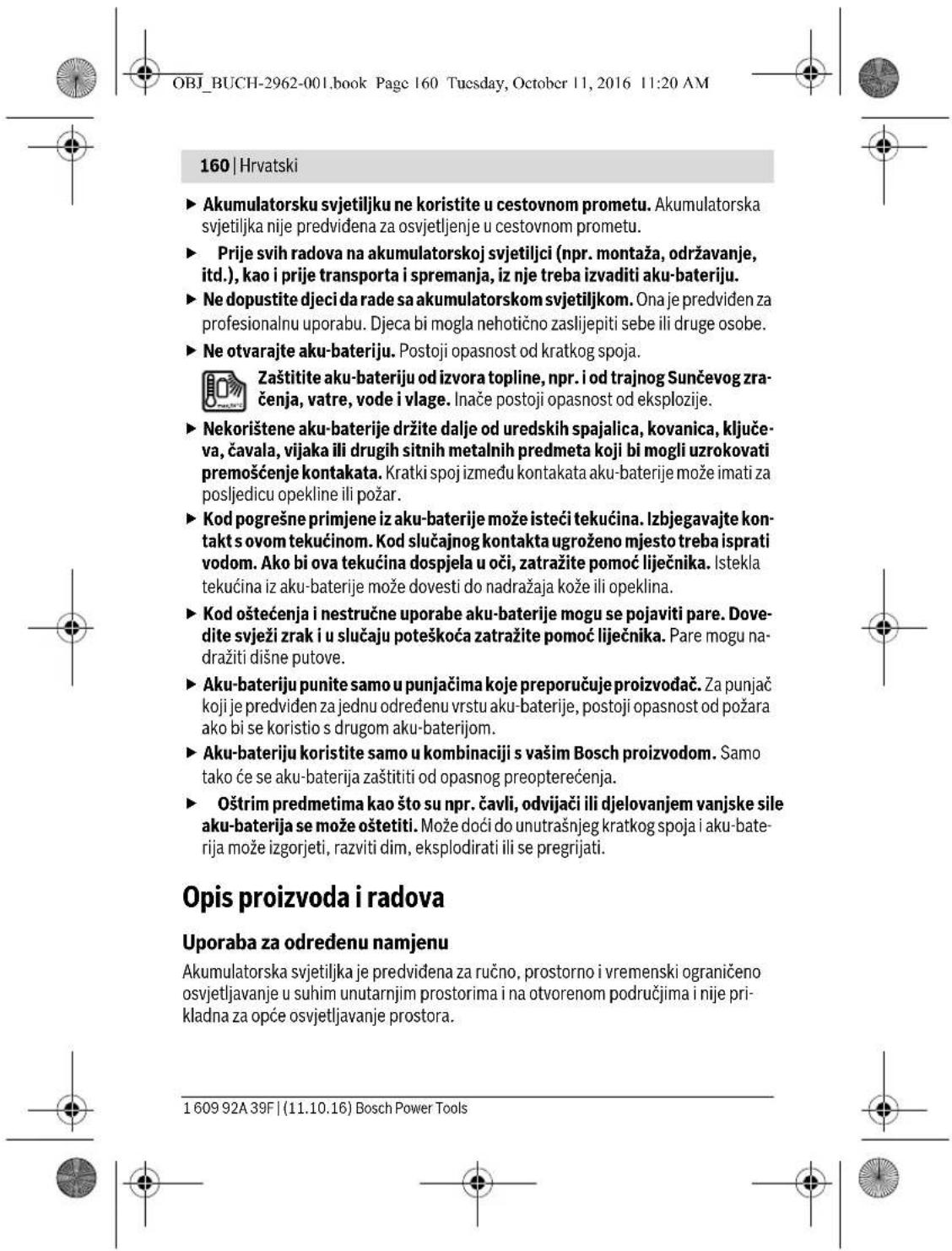 BOSCH GLI 12V300 Professional - Sigurnosna uputstva za akku-svetiliku - 20