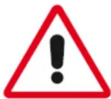 Warning sign with red triangle and black exclamation mark symbol