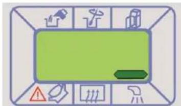Control panel interface with icons for safety, warning, and display options
