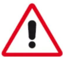 Warning sign with red triangle and black exclamation mark symbol