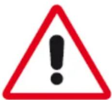 Warning sign with red triangle and black exclamation mark symbol
