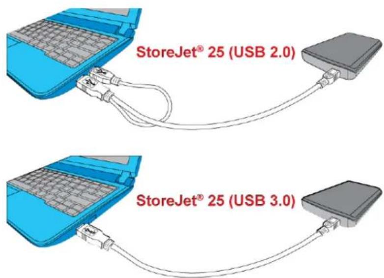 TRANSCEND StoreJet 25H3B - Connexion à un ordinateur— - 1