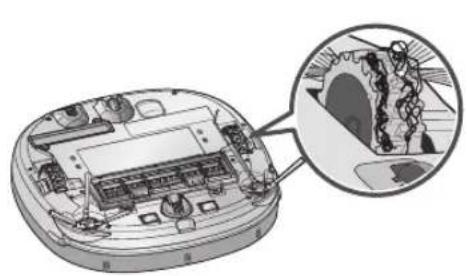 LG HomBot VR9624PR - Upon a voice message, "Please remove any foreign material on the left/right wheel." - 1