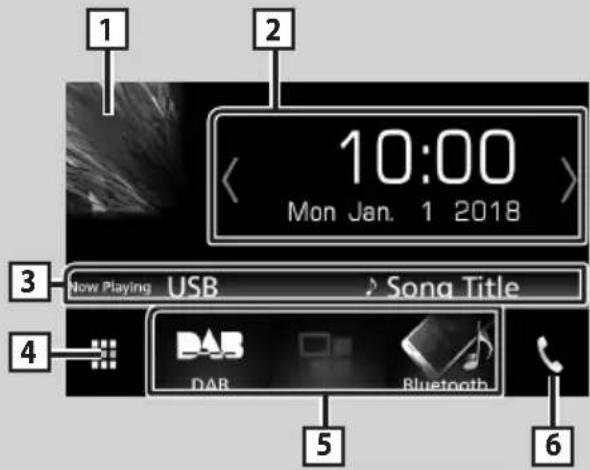 KENWOOD DMX7018DABS - HOME screen descriptions - 1