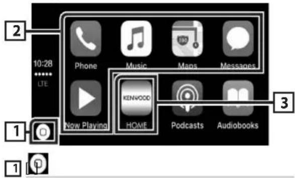 KENWOOD DMX7018DABS - Boutons de commande et lications disponibles sur van d'accueil de CarPlay - 1