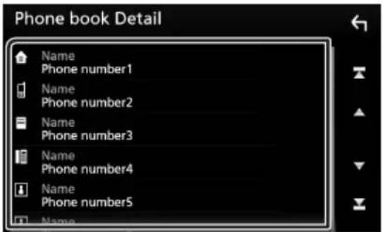 KENWOOD DMX7018DABS - Sélectionnez dans la liste le numéro de téléphone. - 1
