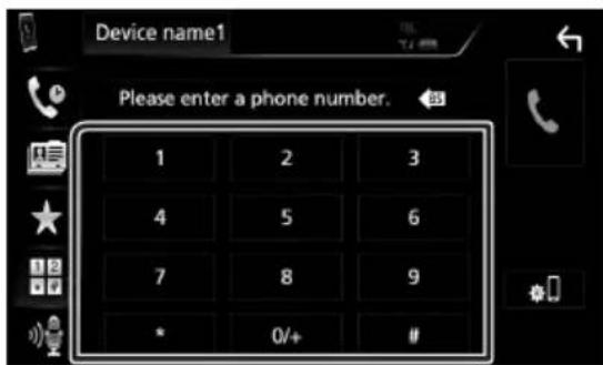 KENWOOD DMX7018DABS - Utilisez les touches numériques pour entrer un numéro de téléphone. - 1