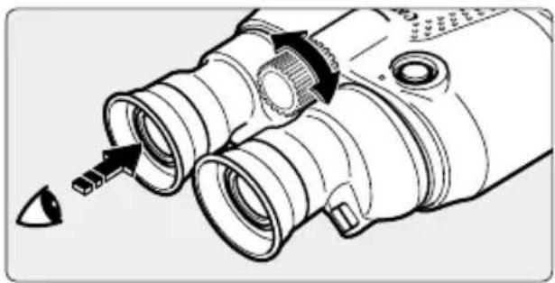 CANON 18x50 IS AW - Effectuez le réglage dioptrique. - 1