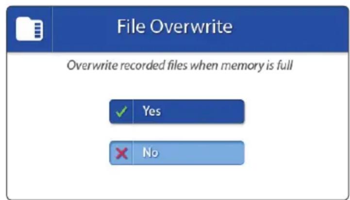 Luvion Prestige Touch 2 - MENU > OPNEMEN > OVERSCHRIJF BESTAND - 1