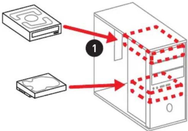 MSI X470 Gaming Plus - Installing SATA Drives/ Installation der SATA-Laufwerke/ Installer le disque dur SATA/YcTaHOBkaДиСКOB SATA - 3