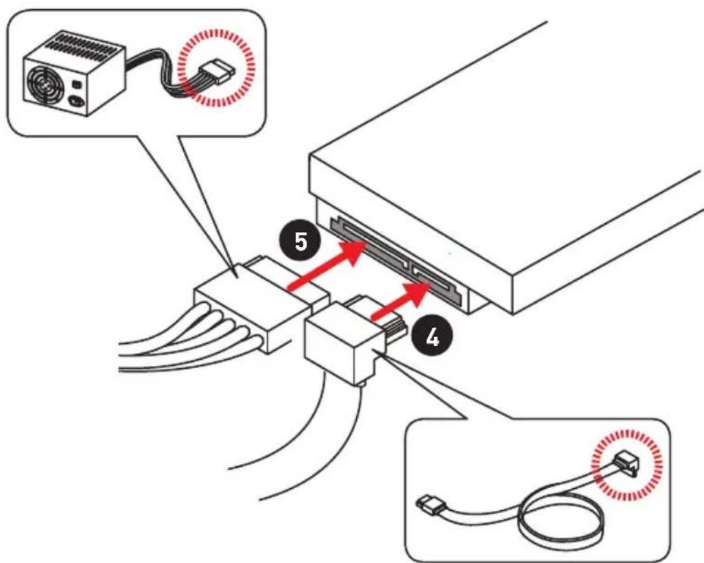 MSI X470 Gaming Plus - Installing SATA Drives/ Installation der SATA-Laufwerke/ Installer le disque dur SATA/YcTaHOBkaДиСКOB SATA - 5