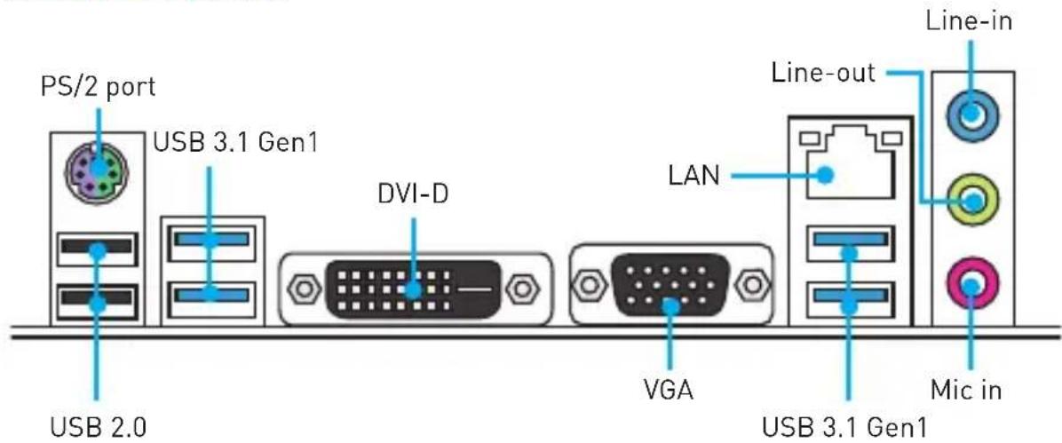 MSI B250M PROVH - Rear I/O Panel - 2