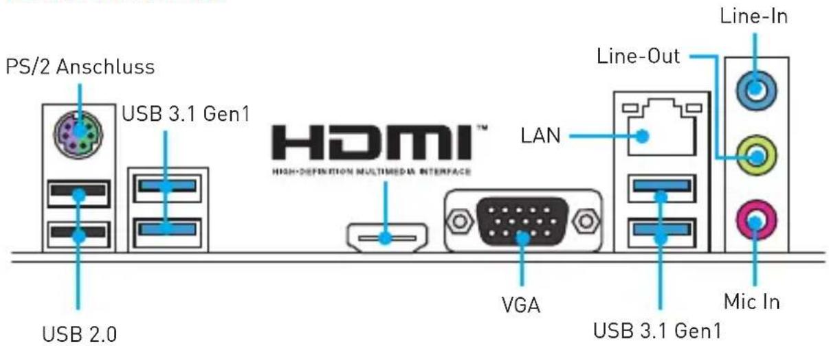 MSI B250M PROVH - Rückseite E/A - 1