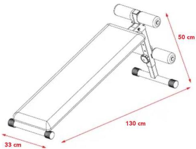 TUNTURI AB20 Abdominal Bench - Painokapasiteetti ja mitat - 1