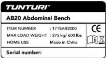 TUNTURI AB20 Abdominal Bench - 1