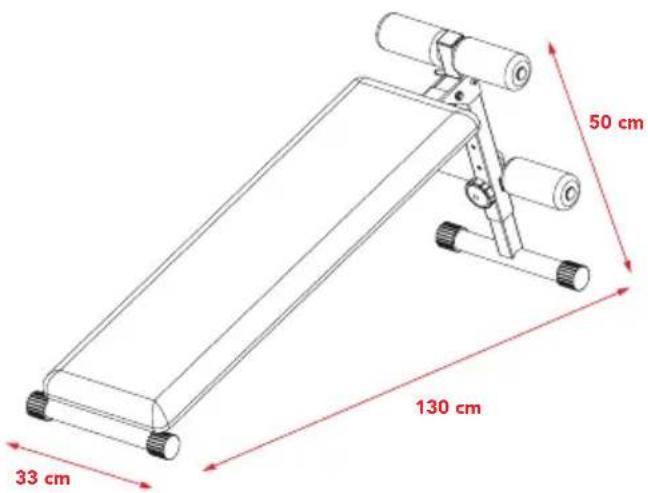 TUNTURI AB20 Abdominal Bench - Weight capacity and dimension - 1