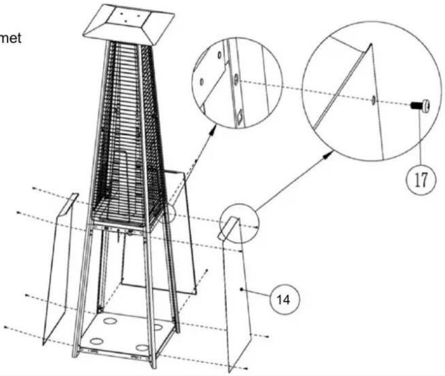 Arpe Sears Flameheater 190 cm - OPBOUW BESCHRIJVING - 10
