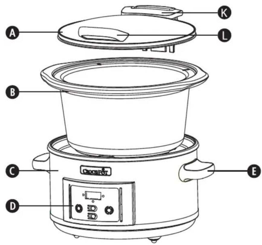 CROCK POT Lift & Serve CSC052X - Lift and Serve - 4.7L Digital Slow Cooker - 2