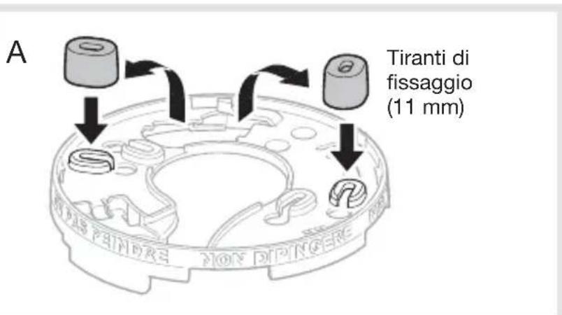 HAGER TG501AL - Bloccaggio facoltativo del rilevato -re sullo zoccolo di fissaggio (Fig. B) - 1