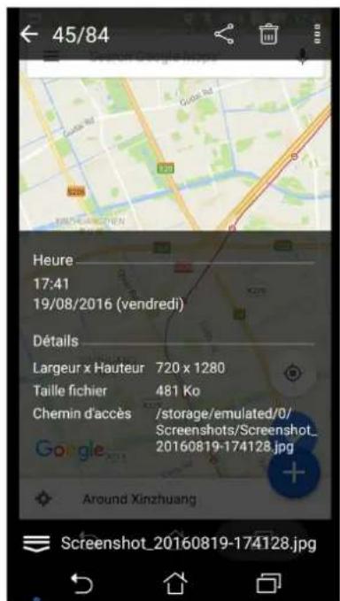ASUS ZenFone 2 Laser ZE600KL - Visualiser les informations de localisation d'une photo - 2