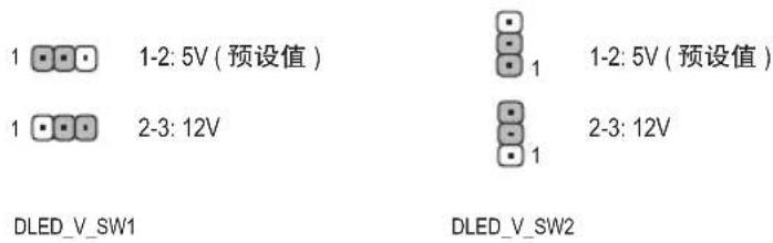 GIGABYTE B450 Aorus PRO - 10) DLED\_V\_SW1/DLED\_V\_SW2 (数字LED灯条电压调整针脚) - 1