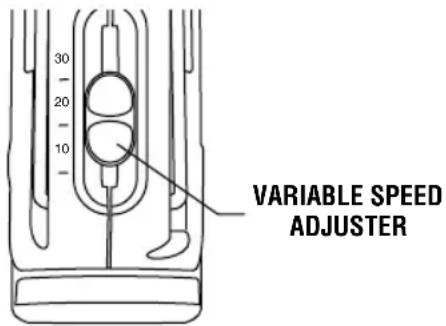 DREMEL 8220 - The speed of Rotary Tool is controlled by setting this adjuster on the housing. - 1