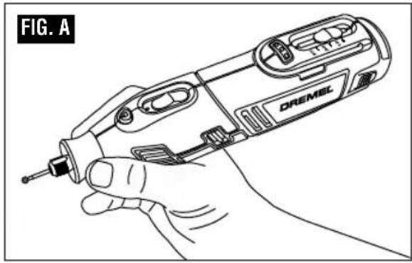 DREMEL 8220 - CAUTION Whenever you hold the tool, be careful not to cover the air vents with your hand. This blocks the air flow and causes the motor to overheat. - 1