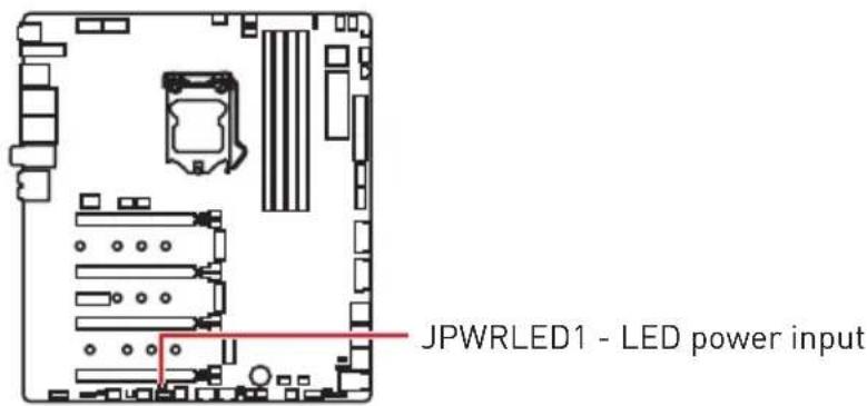 MSI MEG Z390 Godlike - JPWRLED1: LED power input - 1