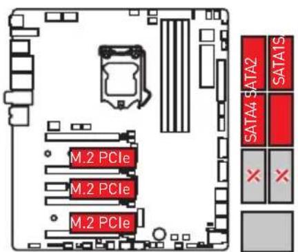MSI MEG Z390 Godlike - Pa3bembl M.2 npa3nHbIe BO3MOXHbIe npIMepbl nCNoIb30BaHn - 5