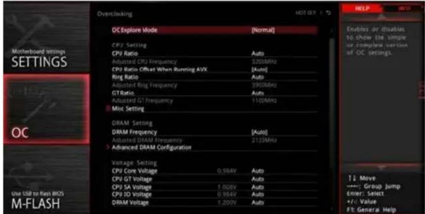MSI MEG Z390 Godlike - OC Menu - 1