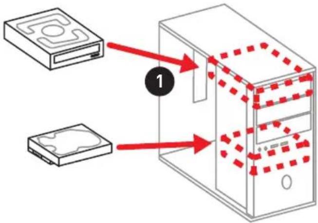 MSI MEG Z390 Godlike - Installing SATA Drives/ Installation der SATA-Laufwerke/ Installer le disque dur SATA/Установka дись SATA - 3