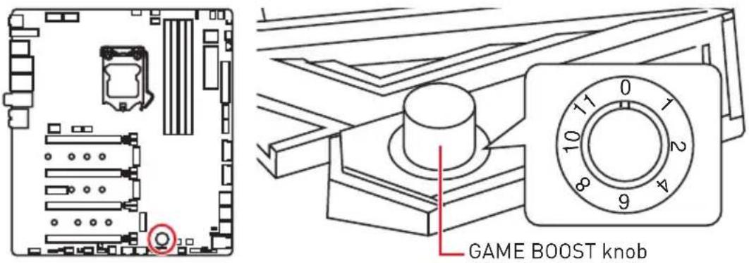 MSI MEG Z390 Godlike - OC1: GAME BOOST Knob - 1