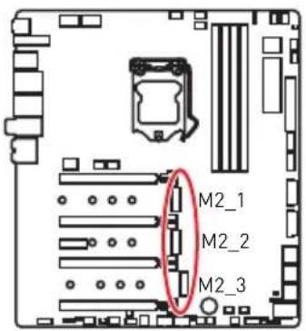 MSI MEG Z390 Godlike - M2_1~3: M.2 Slots (Key M) - 1