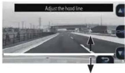 KENWOOD DRV830 - Appuyez sur [et] pour ajuster la ligne de guidage (linne blanche) pour qu'elle soit bien alignée avec le bout du capot. - 2