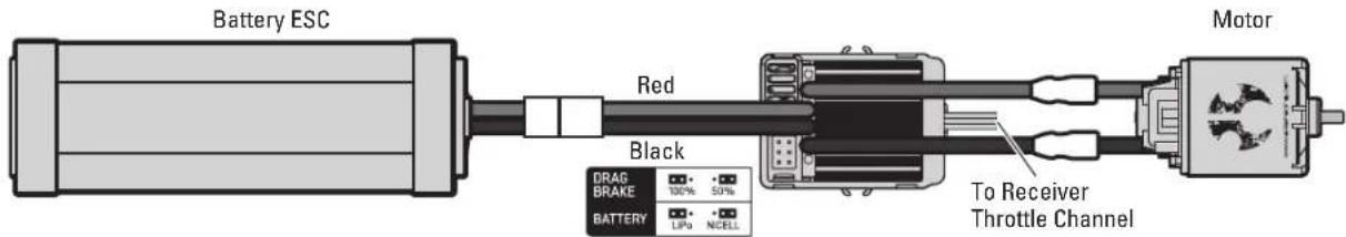 Axial WRAITH 1.9 - AE-5L FORWARD/REVERSE ESC WITH DRAG BRAKE - 1