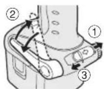 PANASONIC EY7271 - Inställing av bälteskrokens vinkel - 1
