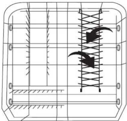 ARTHUR MARTIN ELECTROLUX ASF 2750 - Variante 3 : le support à assiettes sur la droite du panier inférieur est rabattable en croisant les rayonnages - 2