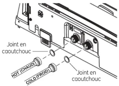 GE GTW680BMMWS - RACCORDEMENT DES FLEXIBLES D'EAU À LA LAVEUSE - 1