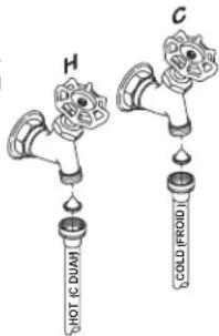 GE GTW680BMMWS - RACCORDEMENT DES FLEXIBLES D'EAU AUX ROBINETS D'ADMISSION - 1