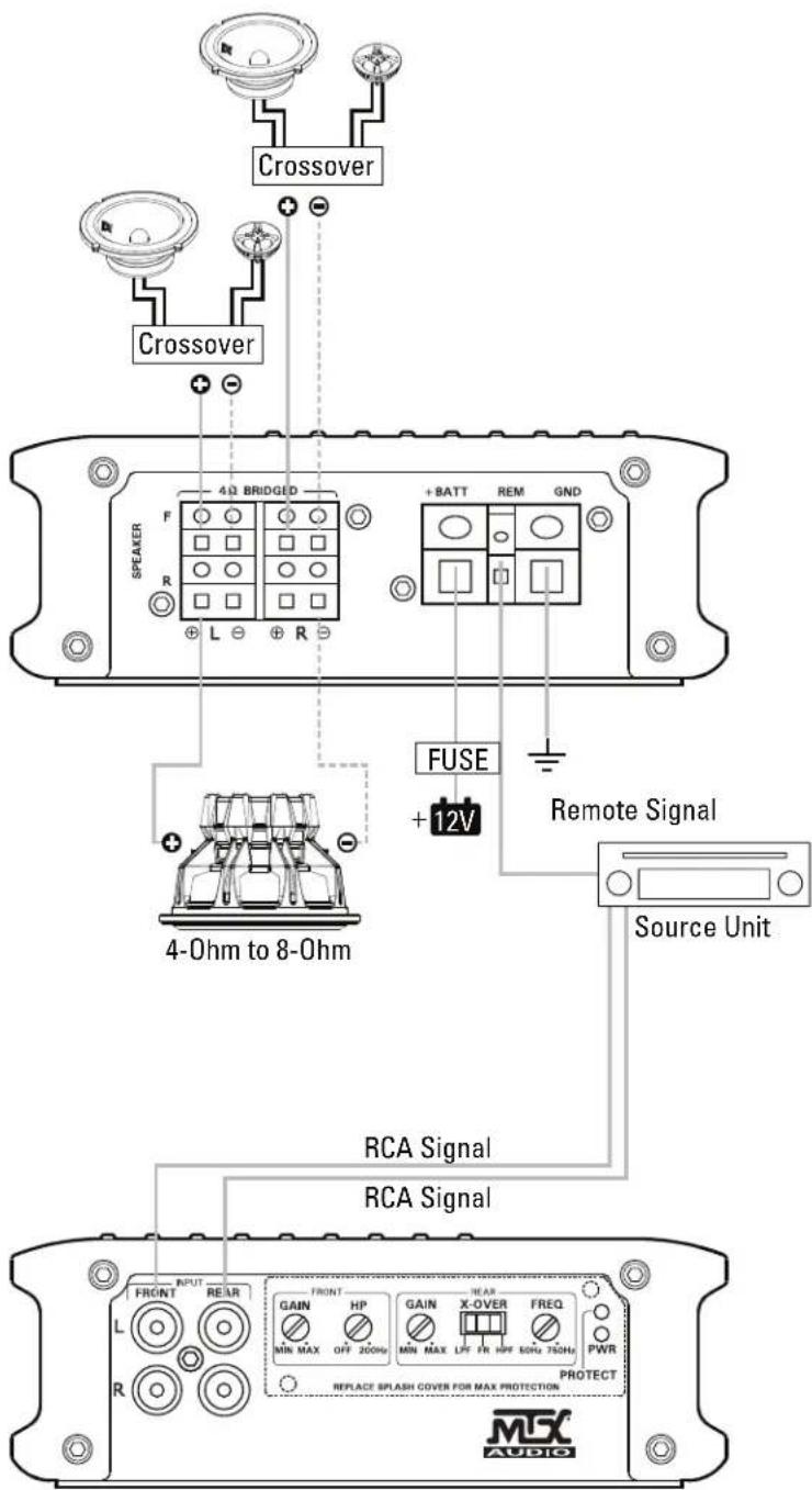 MTX Audio Thunder Marine WET75.4 - WIRING DIAGRAM - 1